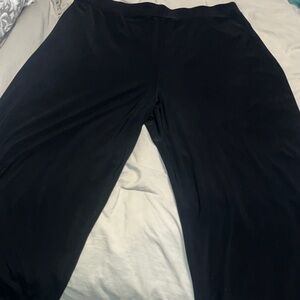# 367 (L) Notations Women's Black Highrise Pull-on Stretchy Pants wide leg hems
